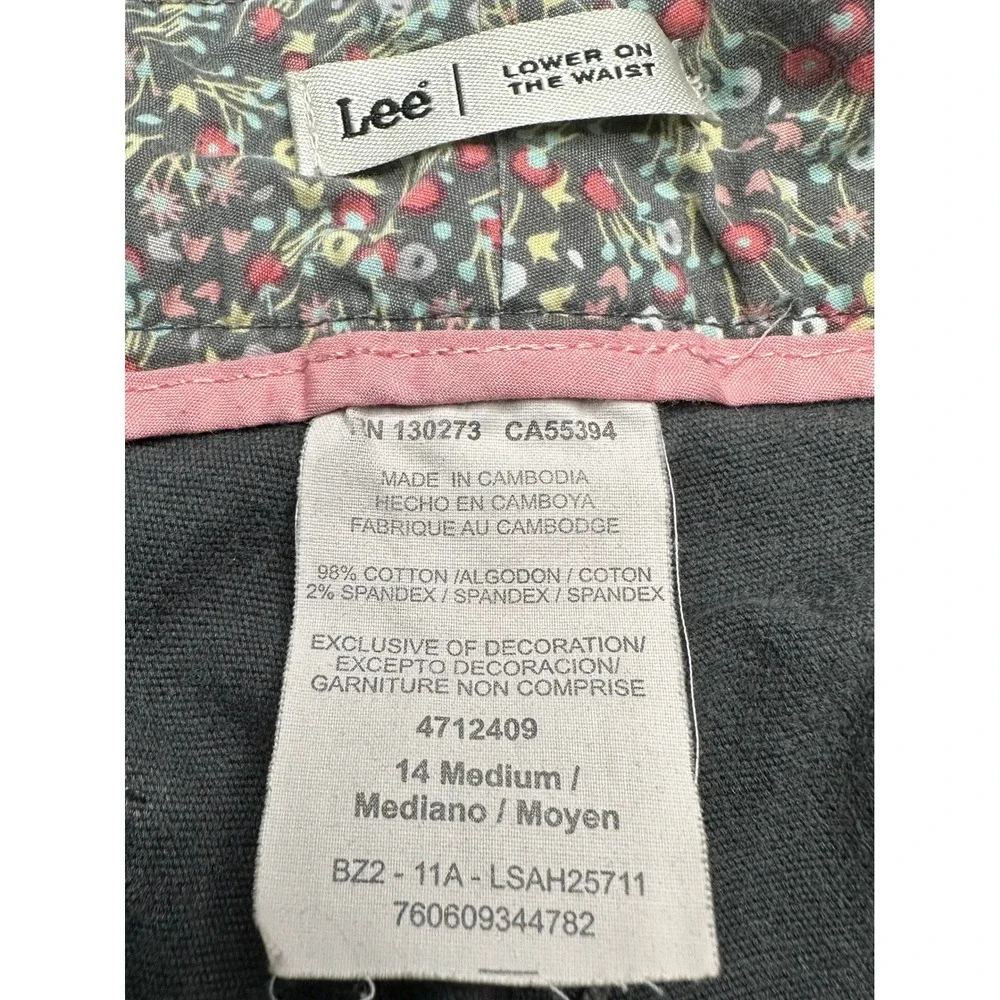 Lee Utility Shorts Women size 14 Medium Gray Mid-rise Stretch Cotton Cargo